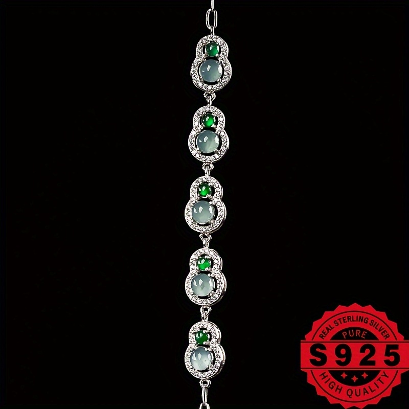 925 Silver Natural Stone Ice Two Bracelet DIY Jewelry